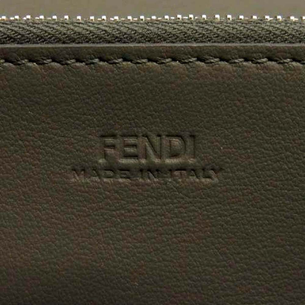 Fendi Peekaboo Turn Lock Black Grained Leather Continental Long Wallet Silver